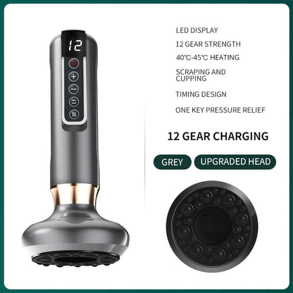 Revolutionize Your Relaxation with the Smart Body Massage Suction Vacuum Cupping Device - 6/12 Levels of Anti-Cellulite Heating for Ultimate Wellness