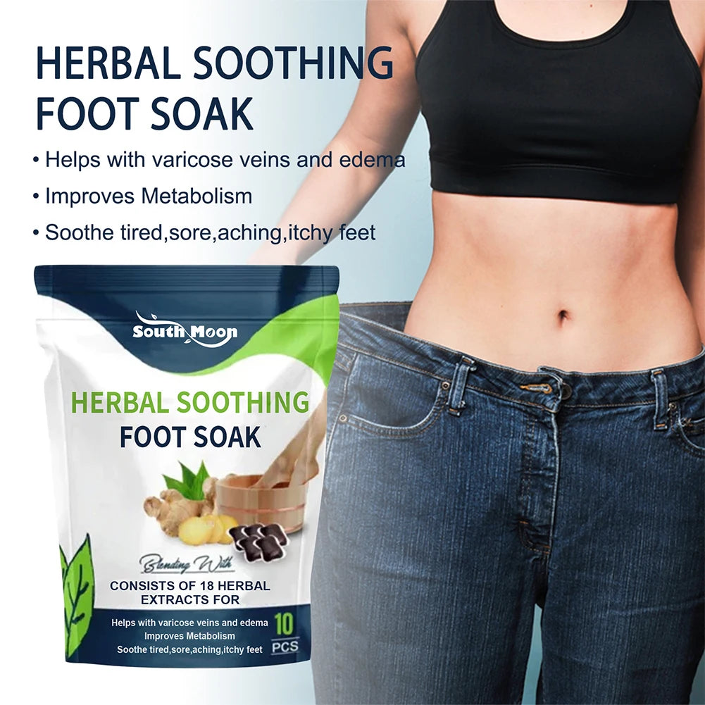 Revitalize Your Feet with 10Pcs Detox Foot Soak Gel - Natural Herbal Blend for Enhanced Blood Circulation and Stress Relief