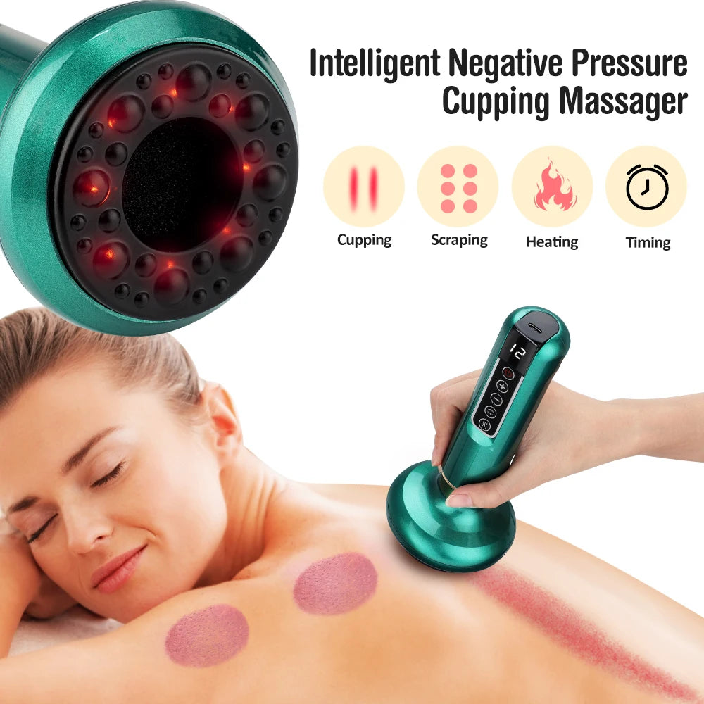 Revolutionize Your Relaxation with the Smart Body Massage Suction Vacuum Cupping Device - 6/12 Levels of Anti-Cellulite Heating for Ultimate Wellness