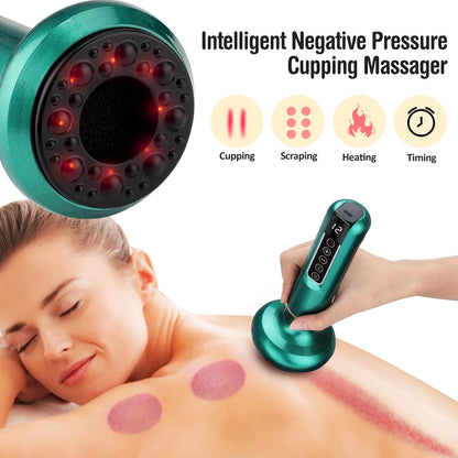 Revolutionize Your Relaxation with the Smart Body Massage Suction Vacuum Cupping Device - 6/12 Levels of Anti-Cellulite Heating for Ultimate Wellness
