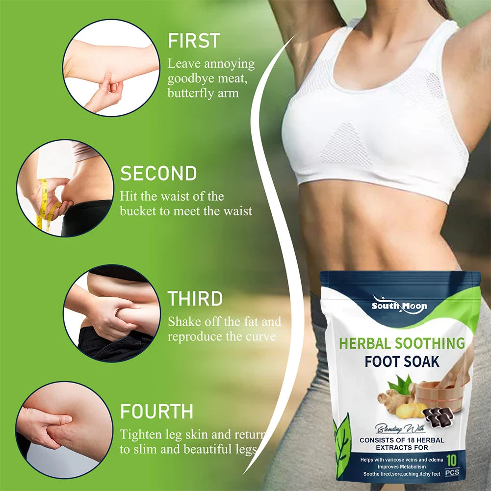 Revitalize Your Feet with 10Pcs Detox Foot Soak Gel - Natural Herbal Blend for Enhanced Blood Circulation and Stress Relief