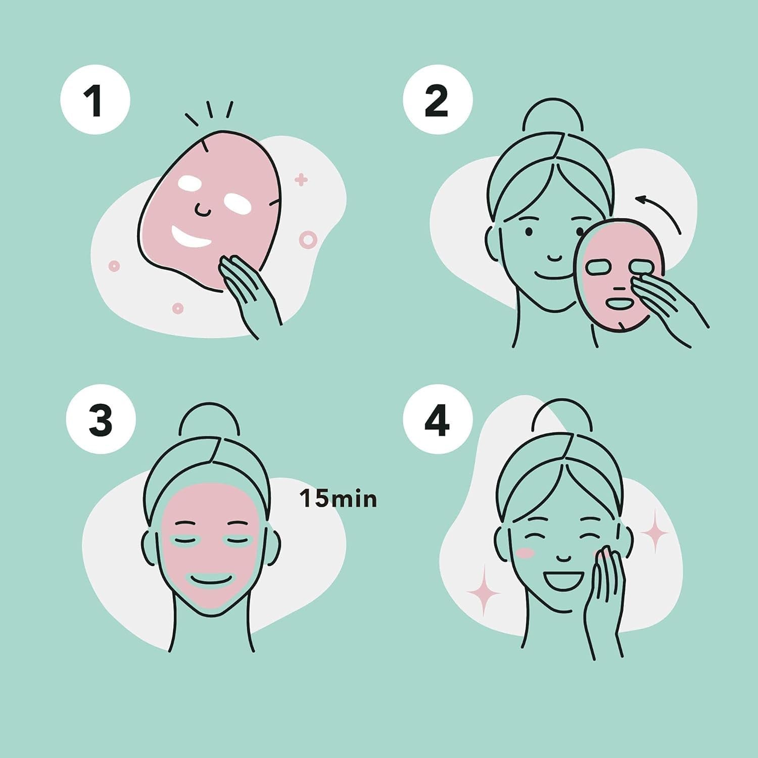 Essence Facial Sheet Masks - Korean Skin Care Moisturizing 12-Pack (Assorted - 2 of Each Variant)