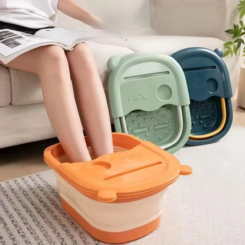 Experience Ultimate Relaxation with Our Portable Folding Foot Bath Massage Bucket - Perfect for Soaking and Pain Relief!
