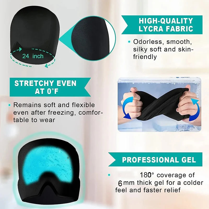 Revolutionary Migraine Gel Cold Ice Head Wrap - Ultimate Headache Relief Mask for Stress, Tension, and Sinus Comfort